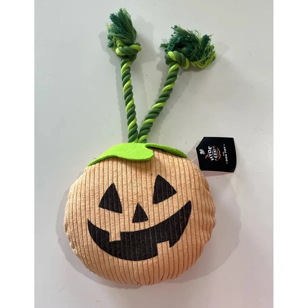 Dog Toy Pumpkin with Rope Plush  - Hyde & EEK! Boutique‎